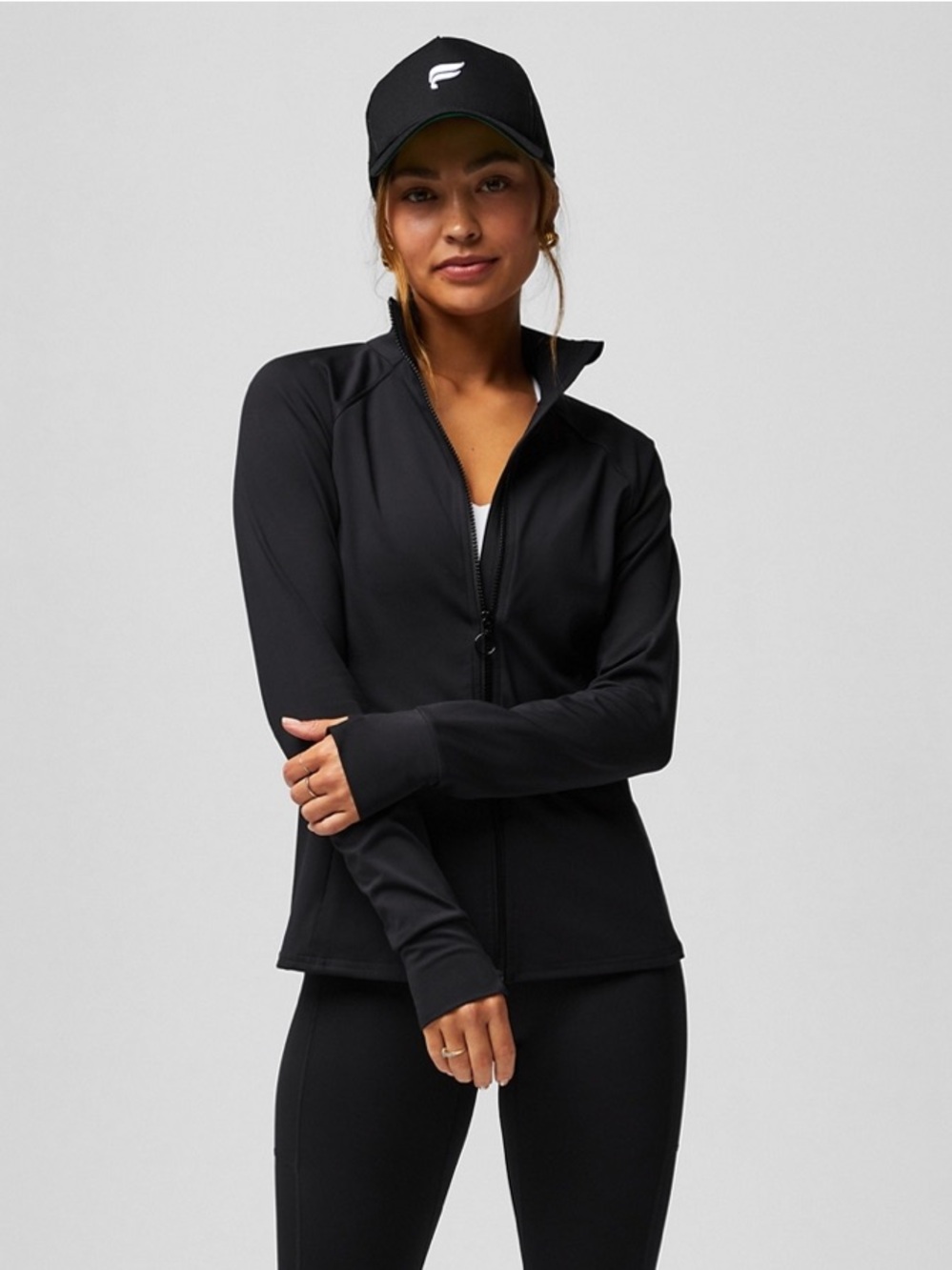 NWT Fabletics Black Trinity Performance Jacket Size Medium